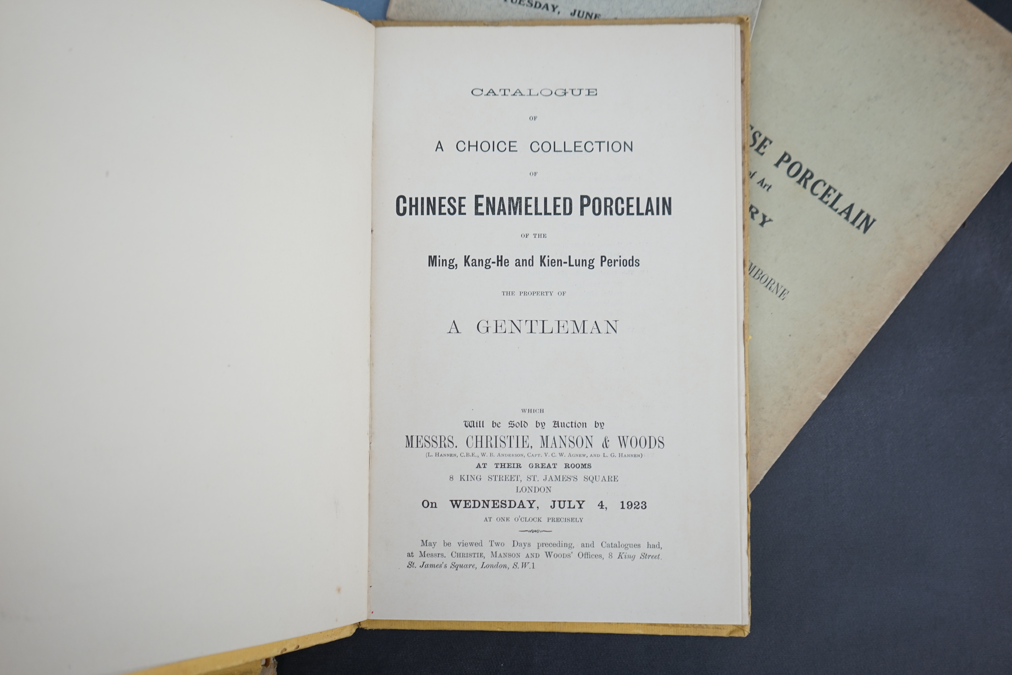 Ten Chinese auction catalogues, c.1916-1946, including Parke Bernet galleries